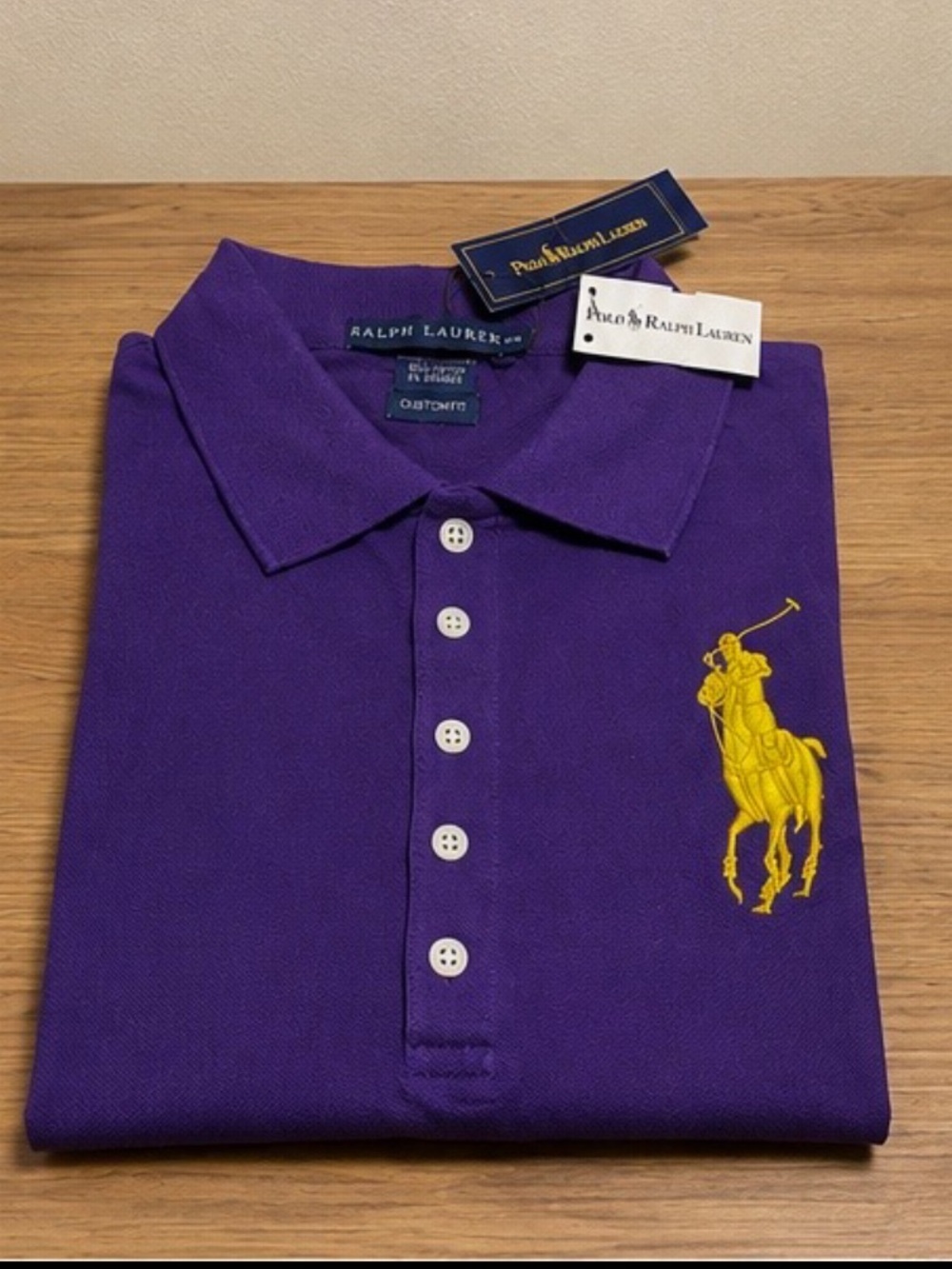 Ralph Lauren Purple Polo with Yellow Pony Emblem